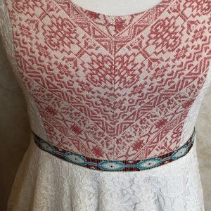 Flying Tomato White and Pink Lace Dress